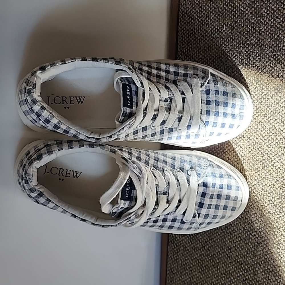 J Crew check sneakers